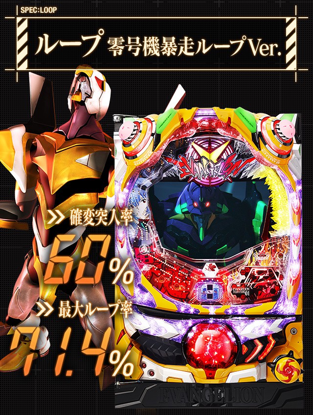 SPEC/LOOP ループ零号機暴走ループVer. 確変突入率60% 最大ループ率71.4%